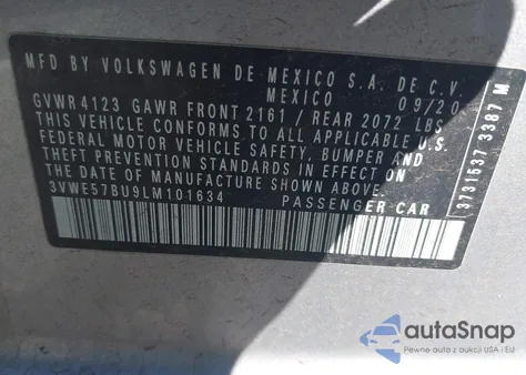 2020 Volkswagen Jetta Sel from USA, damaged, VIN 3VWE57BU9LM101634